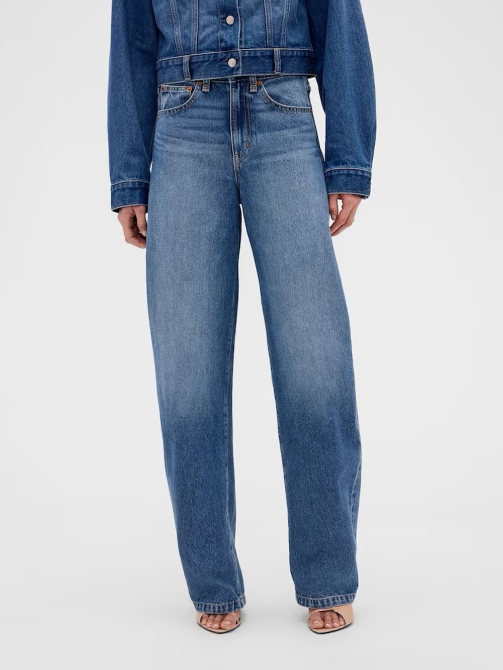 NWT Gap x Victoria Beckham Mid Wash Blue High Waisted Arc Jeans 24